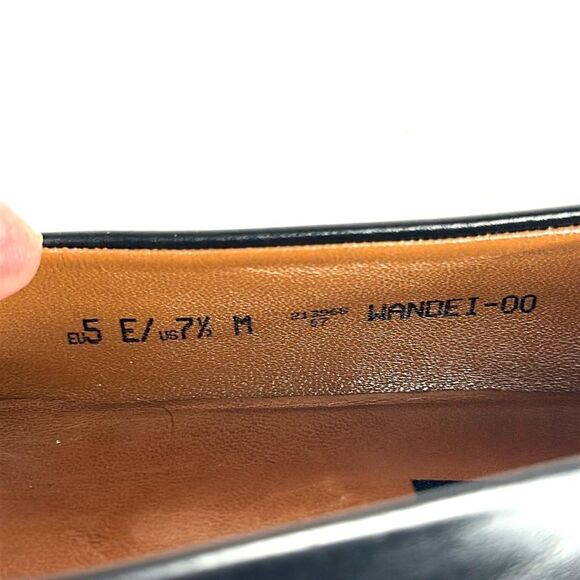 BALLY Wandei  Leather Shoes Black Low Heel Square Toe made in Switzerland US 7,5 - Picture 15 of 15